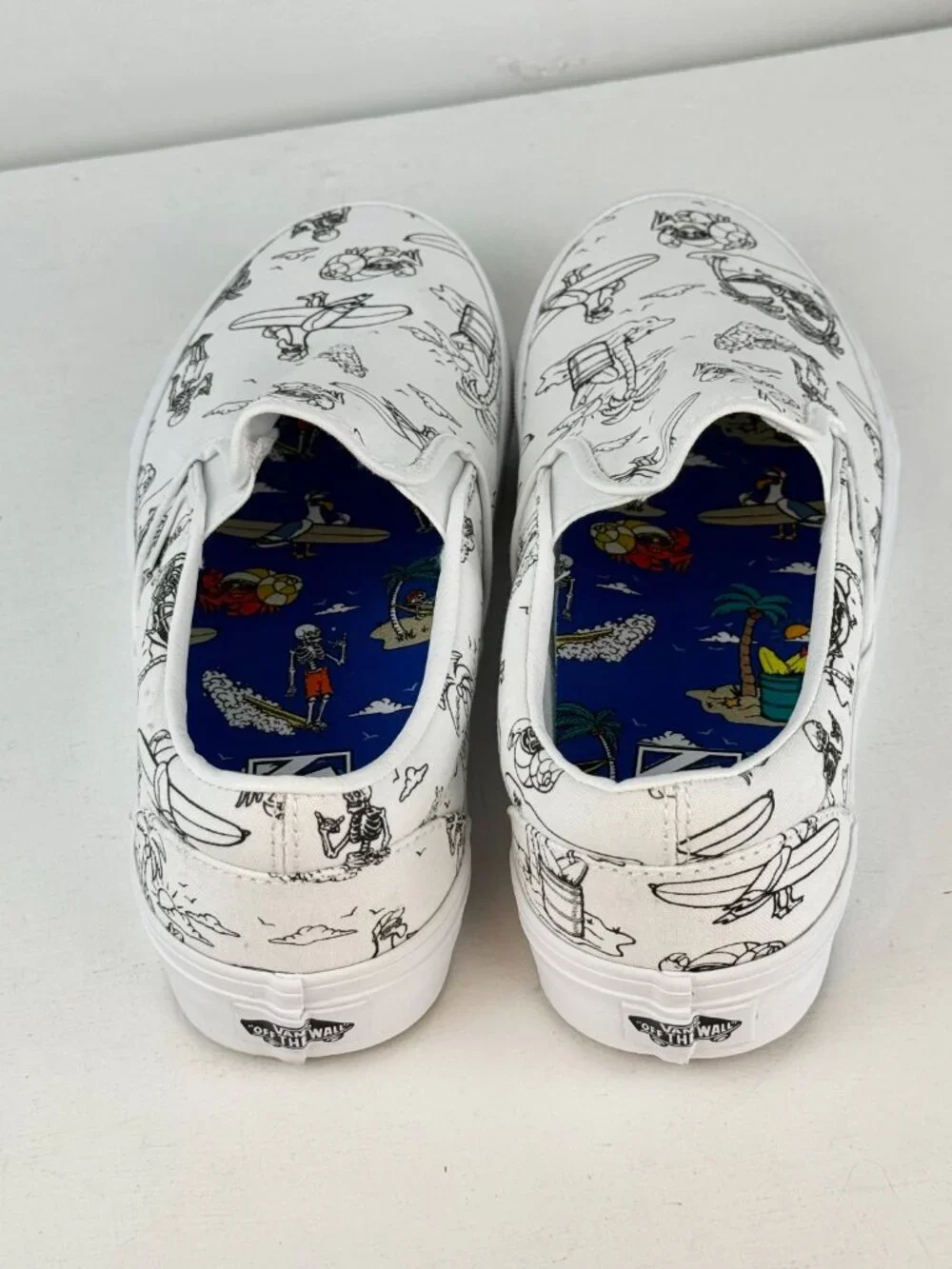 Men's 9.5 Women's 11 -VANS Classic Slip-On Low Tide True White Sneaker-500714